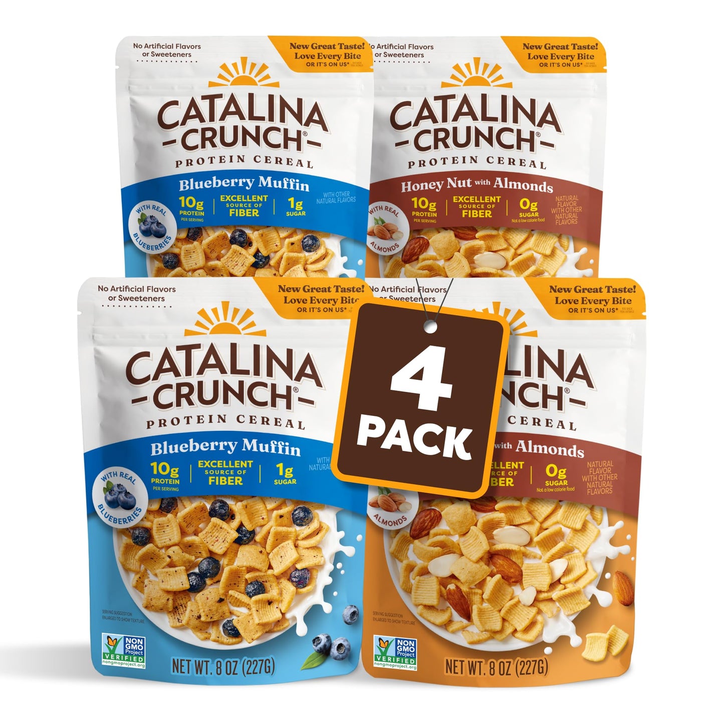 Catalina Crunch Protein Cereal | Breakfast Cereal with 10g of Protein, No Added Sugar | Gluten Free, Keto Friendly | Variety Pack Blueberry Muffin