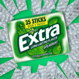 Long Lasting Flavor Spearmint Extra Gum 35 Sticks (Pack of 6), Sugar Free Chewing Gum Mega Pack, Spearmint Chewing Gum Bulk With Laiby Sticker