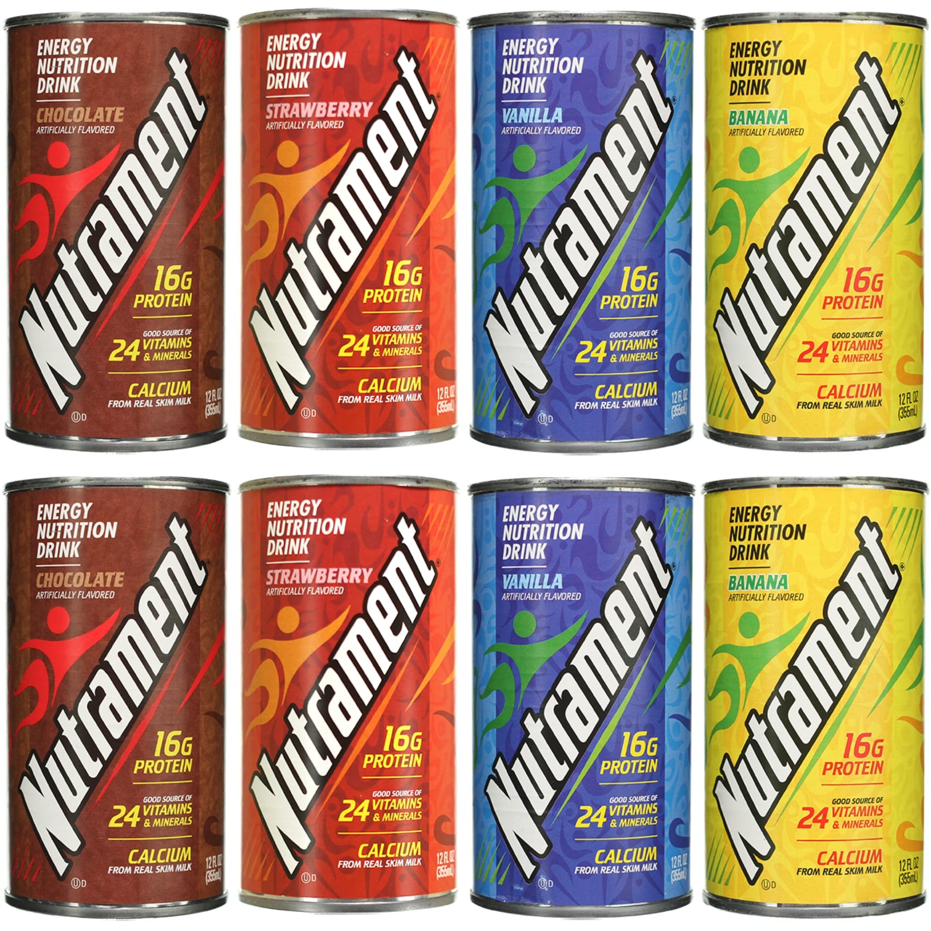 Nutrament Nutritional Drink, Meal Replacement, Energy Nutrition drink, 4 Flavor Variety Pack, 12 Ounce (Pack of 8)