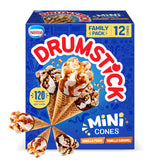 Drumstick Lil' Drums Vanilla Fudge Swirl and Vanilla Swirl Sundae Cones Ice cream, caramel, 27 Fl Oz, 12 count (pack of 1)