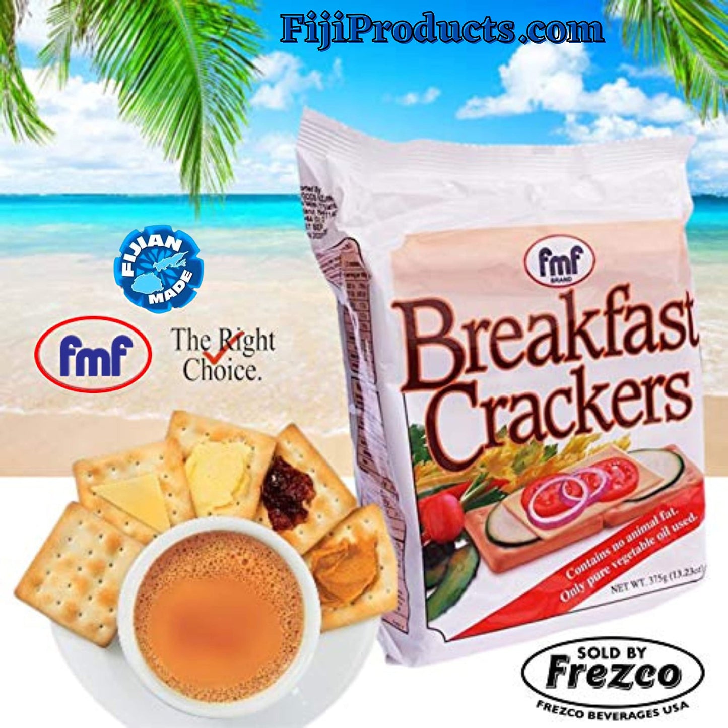 Fiji fmf Breakfast CRACKERS (Pack of 4 x 375g) Great with tea and coffee, Simply...Delicious! FijiProducts.com