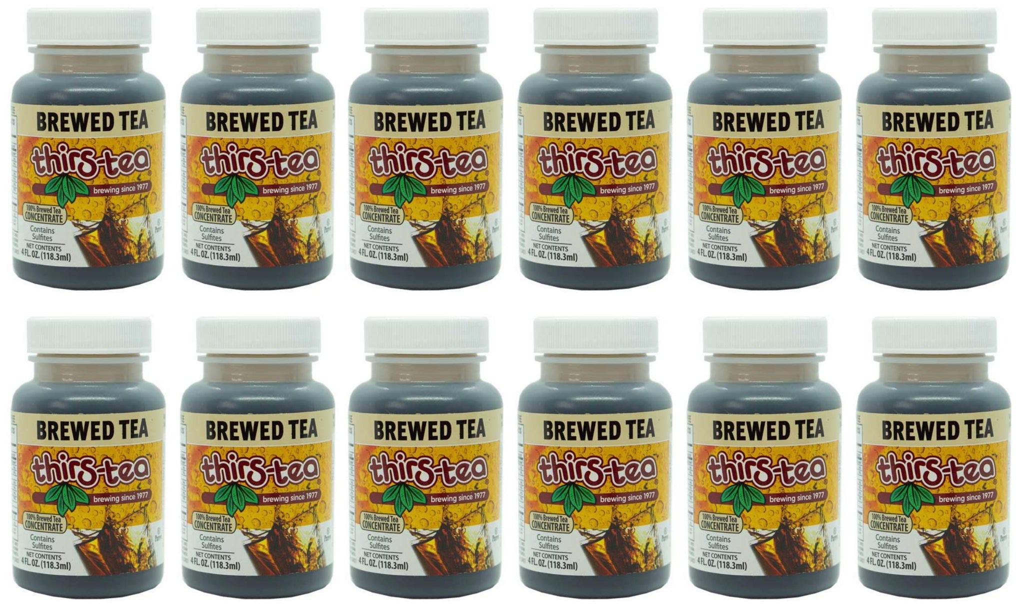 Thirs-Tea Brewed Tea | 4oz Bottle | Unsweetened | 3gal Yield | Caffeine Free