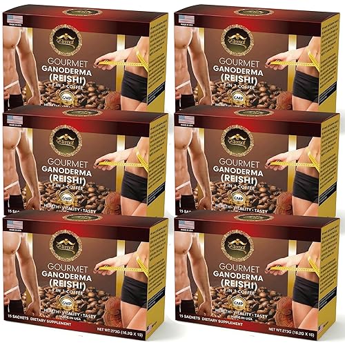 Eternal Spirit Beauty - Asian Latte Coffee Ganoderma Singles, 15 Packets (0.64 oz) - Instant Coffee Mix with Reishi Mushroom, Creamy Light Roast