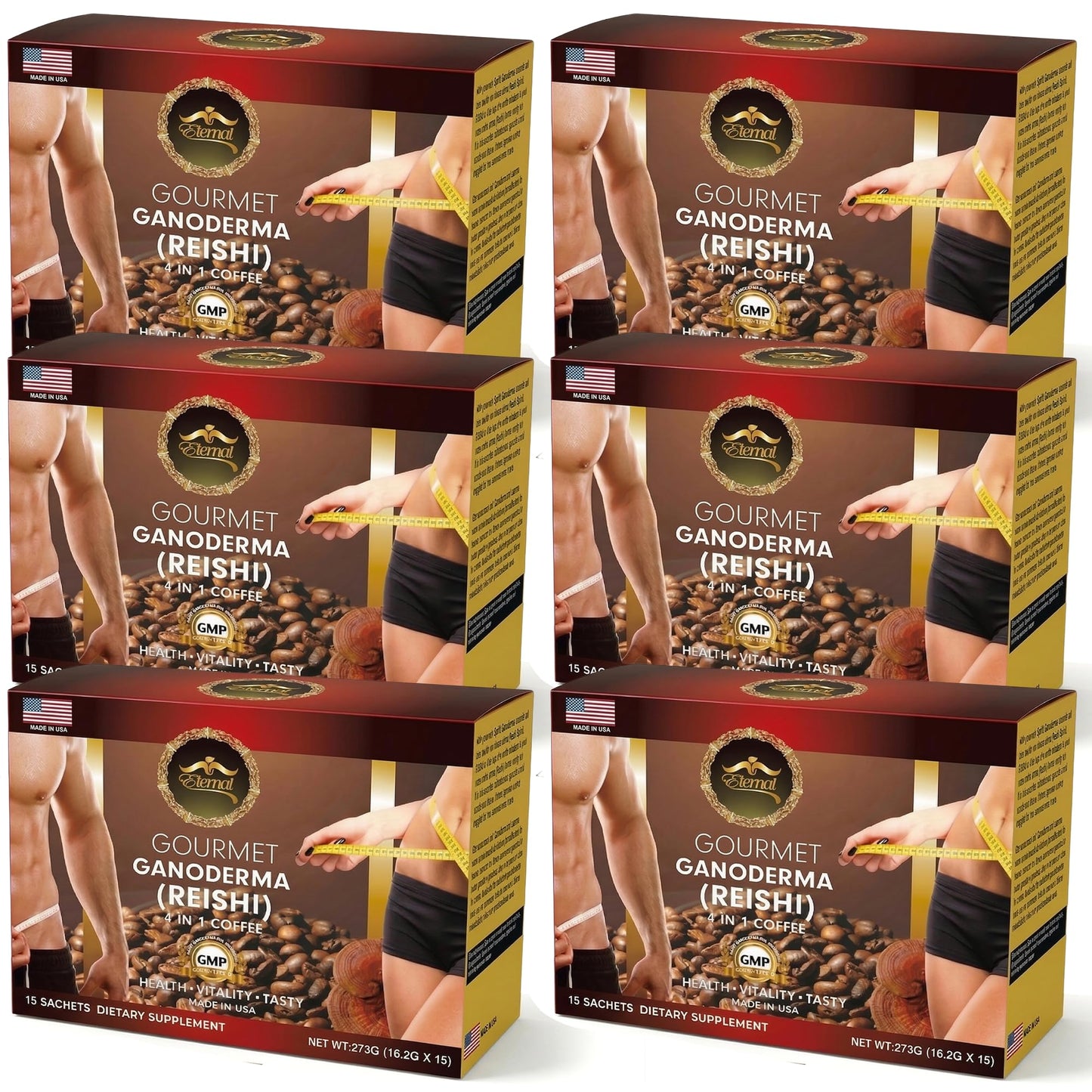 Eternal Spirit Beauty - Asian Latte Coffee Ganoderma Singles, 15 Packets (0.64 oz) - Instant Coffee Mix with Reishi Mushroom, Creamy Light Roast