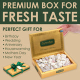 Assorted Turkish Delight Mix - Pistachio, Pomegranate, Milk & Coconut Walnut Lokum, Gourmet Turkish Candy Gift Box, Dulces Turcos, 17.6 oz (500g)