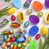 Easter Candy with Fillable Plastic Eggs Bundle - Bulk Pack Of 52 Plastic Eggs With Assorted Chocolate Candy for Filling - Holiday Party Treats