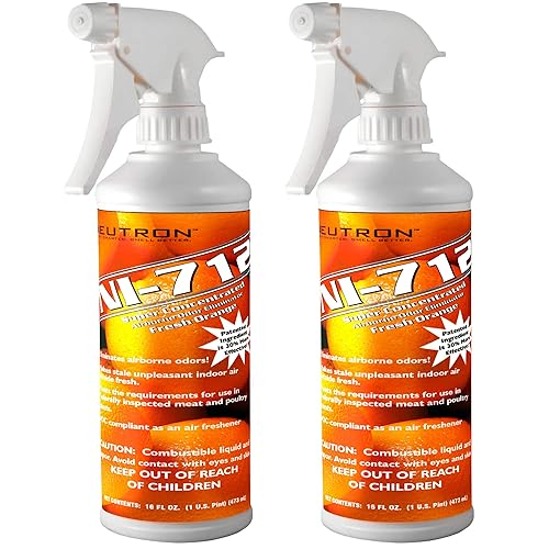 Neutron Industries NI-712 Fresh Orange Odor Eliminator Spray (2 Bottles)- Powerful, Long-Lasting Odor Neutralizer - Instant Air Freshener for Home
