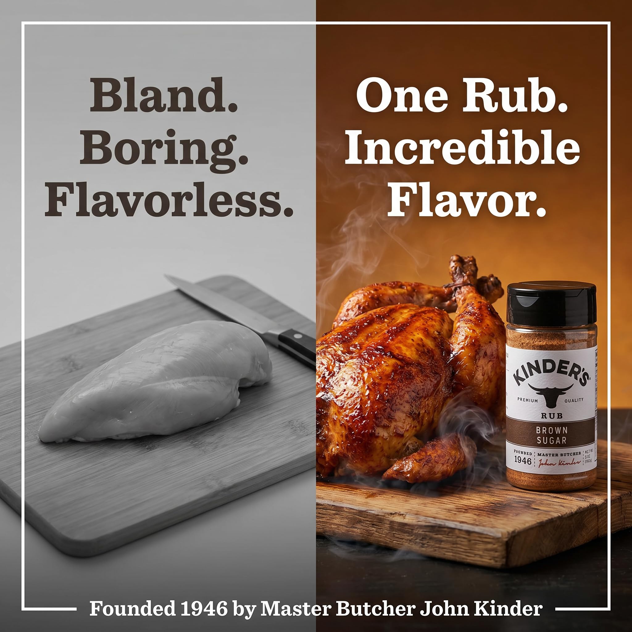Kinders Rub Brown Sugar BBQ 5 oz (Pack of 6) - BBQ Rub Seasoning Spices - BBQ Seasoning for Burgers and Beef Ribs with Food a Random Item - 7 Total