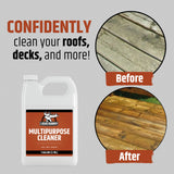 Liquid Rubber Multipurpose Outdoor Cleaner, Heavy Duty Surface Cleaner for Wood, Concrete, Brick, Vinyl, Roof, Driveway & Deck Prep, Fast Acting, 1