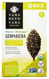 Yamamotoyama Organic Genmaicha Tea Bag, Green Tea with Roasted Rice, 18 ct. (Pack of 6)