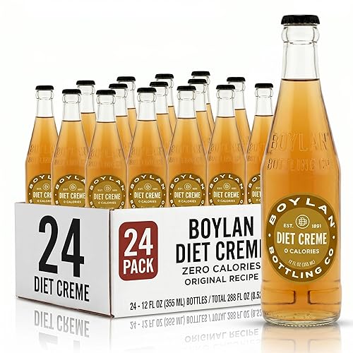 Boylan Soda, Diet Cream, 12 fl oz (24 Glass Bottles)