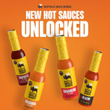 Buffalo Wild Wings Hot Sauce Gift Pack, Includes Classic, Habanero, and Chipotle Hot Sauces, 5 fl oz Bottles, Marinade, and Seasoning for Chicken