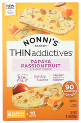 Nonni's THINaddictives Almond Thin Cookies - Papaya & Passionfruit Almond Cookie Thins - Biscotti Italian Cookies - Biscotti Individually Wrapped