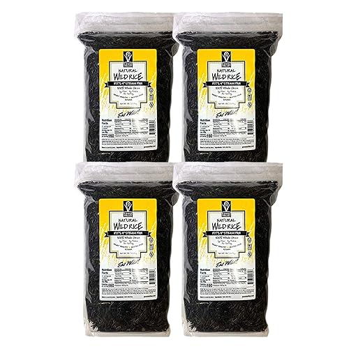 4 Set - Goose Valley Natural Wild Rice - Family Reserve 5 lbs - Variety of Jumbo High Fiber and High Protein Whole Grain Rice for Healthy Heart