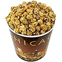Signature Popcorn - Gourmet 1-Gallon Gold Chicago Skyline Reusable Plastic Bucket Tin, Caramel Popcorn - Holiday, Party & Corporate Gift