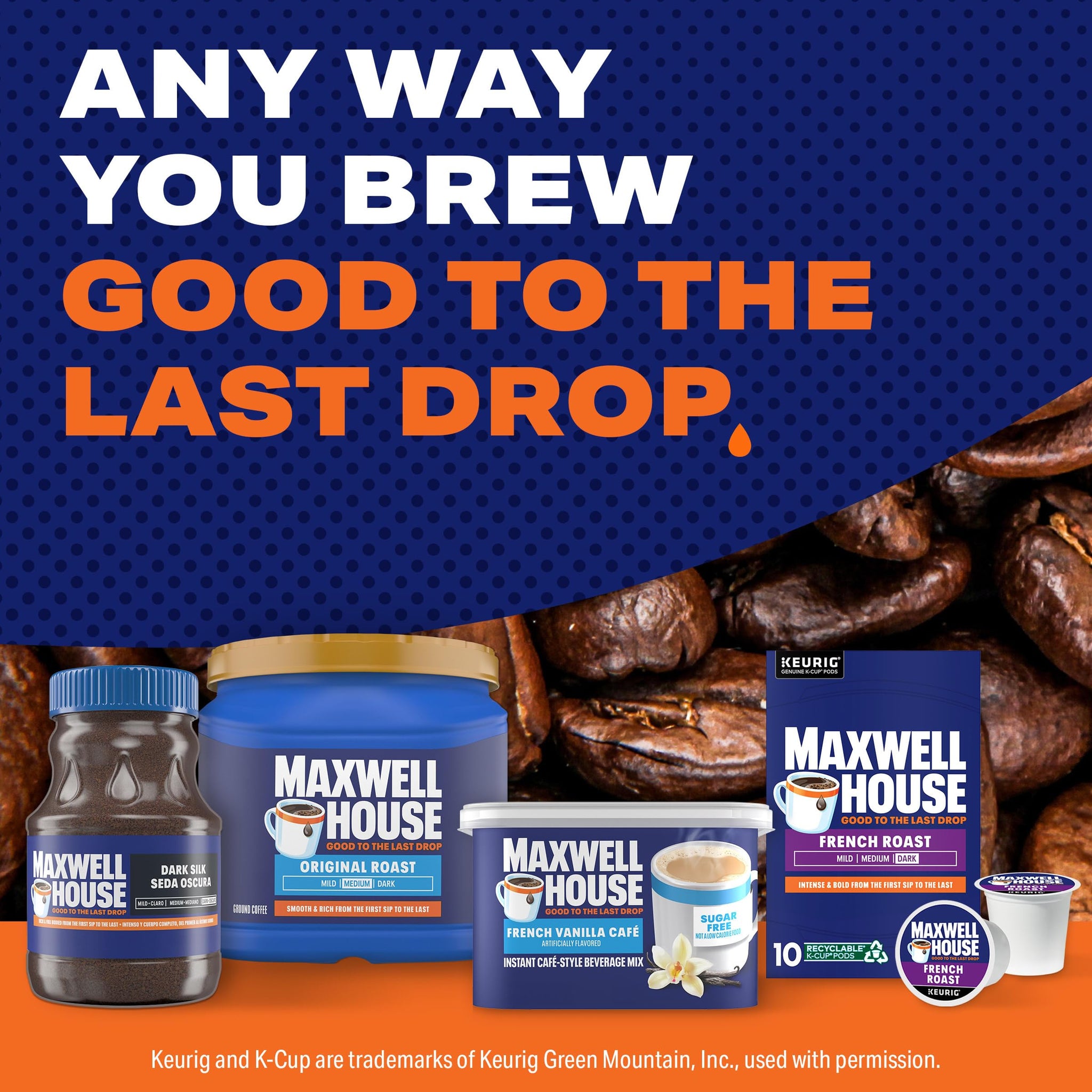 Maxwell House International Sugar-Free French Vanilla Instant Coffee Beverage Mix, 4.3 oz. (Pack of 8)