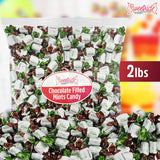 Chocolate Filled Mints Candy, 2lb Pack of Chocolate Mint Candy Individually Wrapped, Perfect Mint Candies for Party Favors and Everyday Enjoyment