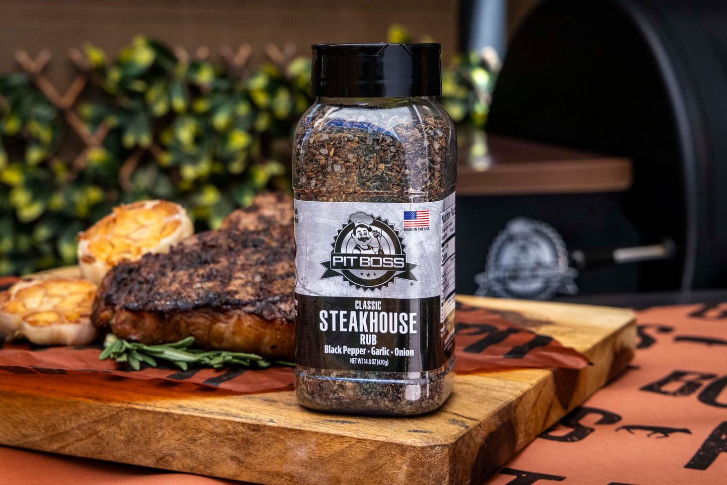 Pit Boss Classic Steakhouse Rub | Black Pepper Garlic Onion Blend | Grill Spices for Beef, Chicken, and Fish | Gluten Free, Preservative Free, No MSG
