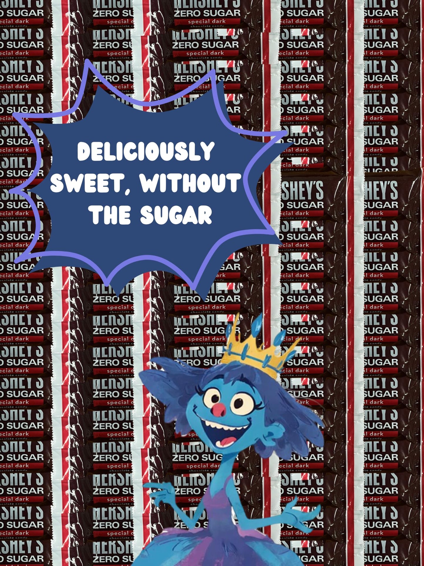 Sugar Free Chocolate - SPECIAL DARK Zero Sugar Chocolate Candy Bite Size Bars - 2 LB Bag (32 oz) - Individually Wrapped Chocolate - With Queen Jax