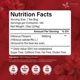 FRESHDRINKUS 140 Hibiscus Flowers Tea Bags, 100% Natural, Pure from Hibiscus Flowers. Loose Flower Hibiscus Herbal Tea. Hibiscus Flower Tea. No Sugar