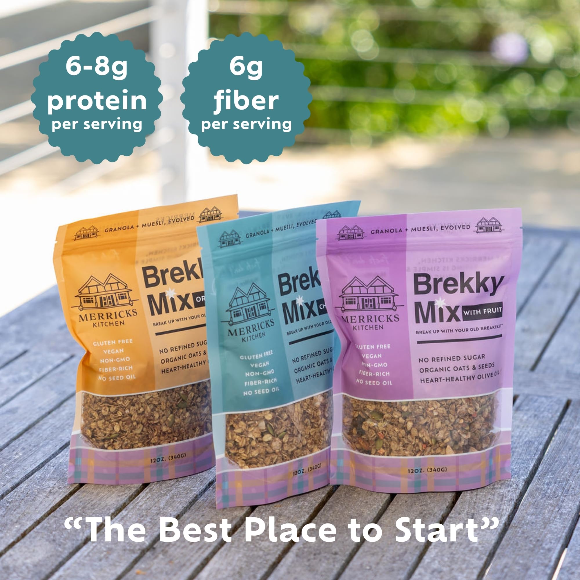 Brekky Mix Granola Variety Pack | 3 Flavors, No Seed Oils, No Refined Sugar | Low Sugar Protein Granola | Gluten-Free, Non-GMO | Organic Oats | 12oz x