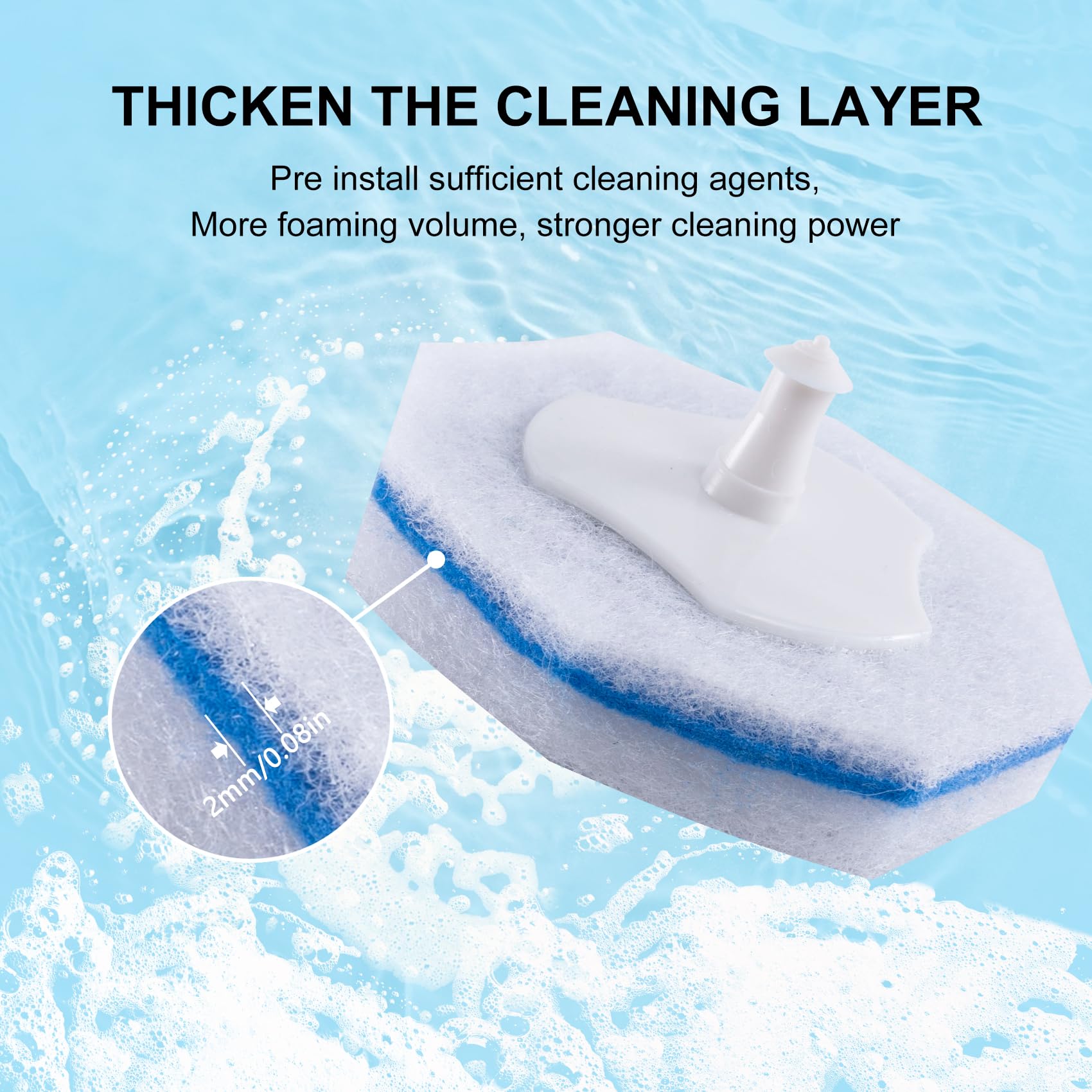 LufamlyGo Upgraded 30pcs Toilet Wand Refills fits Clorox Toilet Wand, Thickened Cleaning Layer, Won’t Fall Apart, Disposable Bathroom Cleaning Scrub