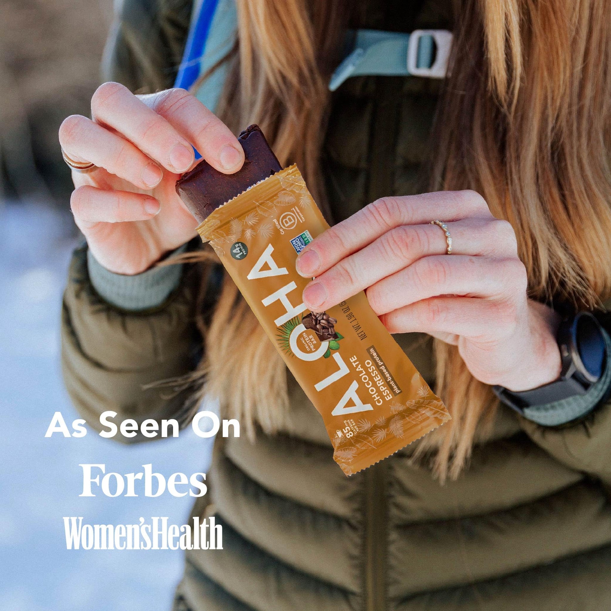 ALOHA Organic Plant Based Protein Bars - Chocolate Espresso (85mg Caffeine) - 12 Bars, Vegan, Low Sugar, Gluten-Free, Paleo, Low Carb, Non-GMO, No