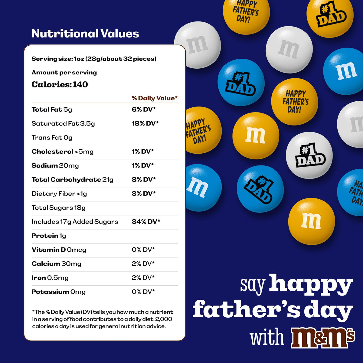 M&M'S Father's Day Milk Chocolate Candy Gift Jar, 12.7 oz