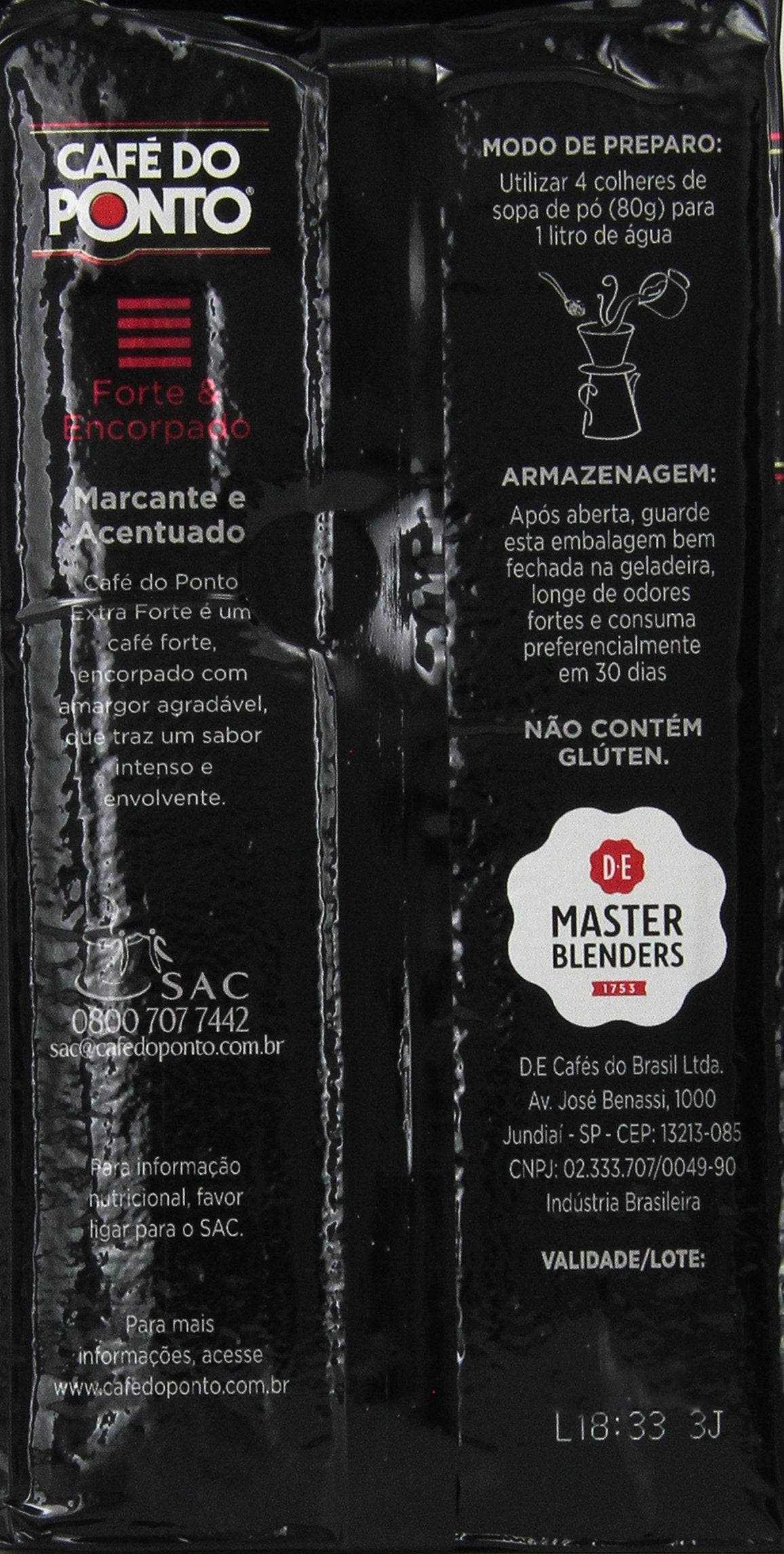 Caf Do Ponto Coffee, Extra Forte, 17.6-Ounce Packages (Pack of 4)