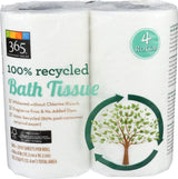 365 Everyday Value, 100% Recycled Bath Tissue, 4 ct