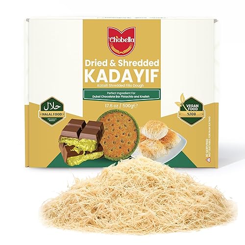 Chobella Premium Dried & Shredded Kataifi Fillo Dough, 500g (1.1lb), Kurutulmus Kadayif Pastry Dough, Ingredient for The Viral Dubai Pistachio