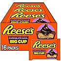 REESE'S Big Cup Chocolate Lava Milk Chocolate Peanut Butter Cups, Candy Packs, 1.4 oz (16 Count)
