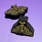 Genuine Fred Night Scrub Moth Kitchen Sponges - Set of 2 Moth-Shaped Sponges with Celestial Gold Metallic Details - Triple-Layer Design - Cute