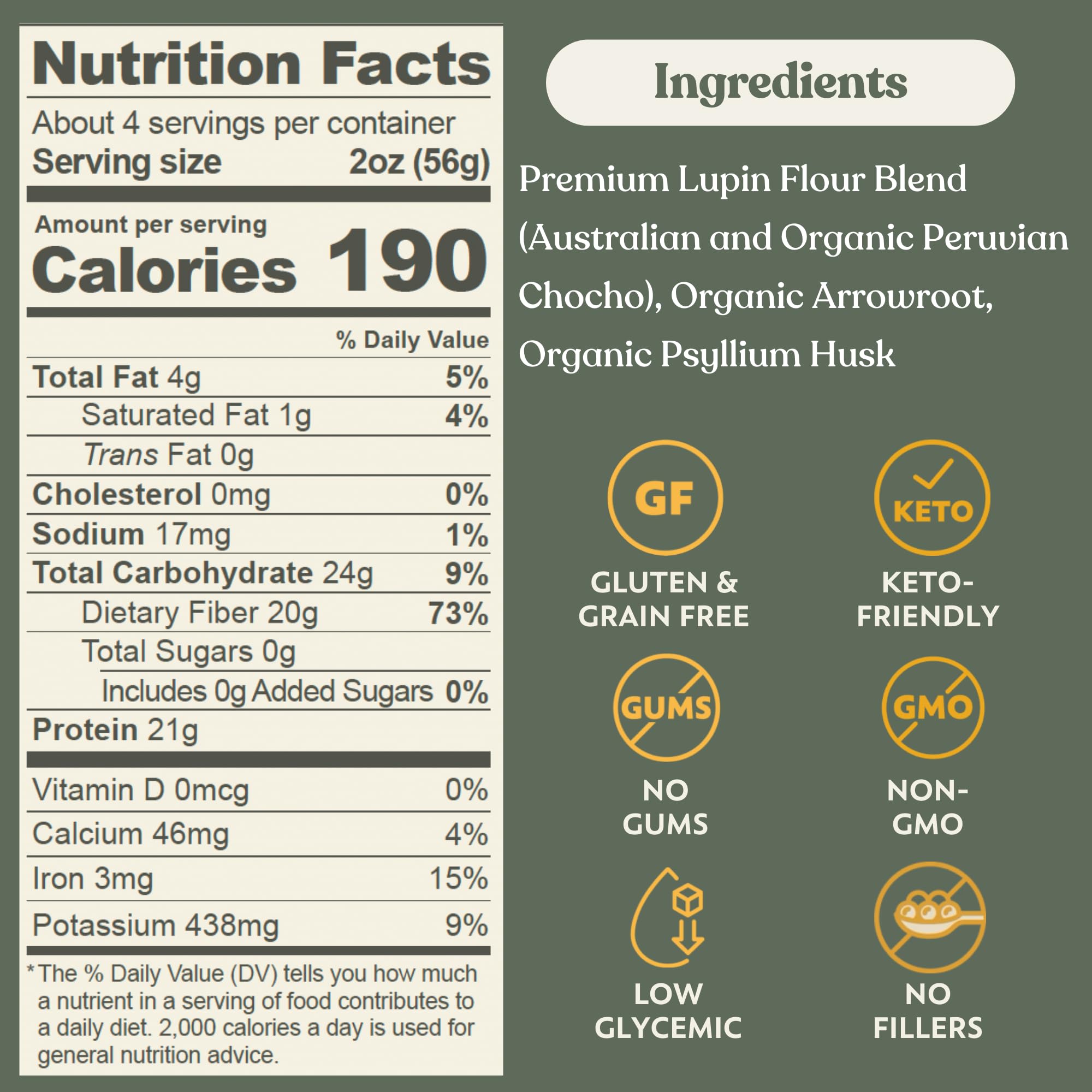 Chef’s Kiss Low Carb Strozzapreti | 4g Net Carbs, 21g Protein | Keto Friendly, Low Glycemic Pasta Made from Lupins | Gluten Free High Protein | No