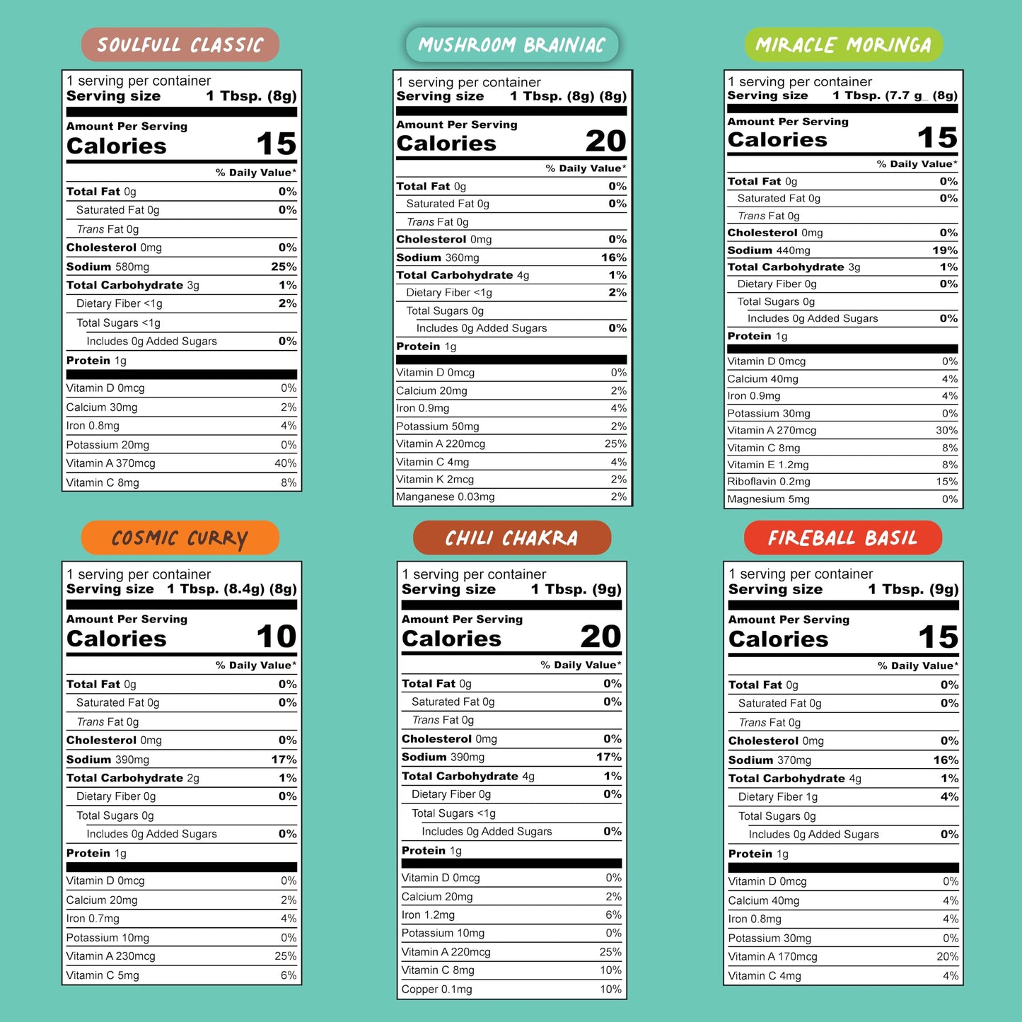 M?la Girl Plant-Based Broth Variety Pack, 6 Single-Serve Vegan Superfood Flavors for Broths, Instant Soup, & Ramen, Gluten Free, Soy Free, No MSG