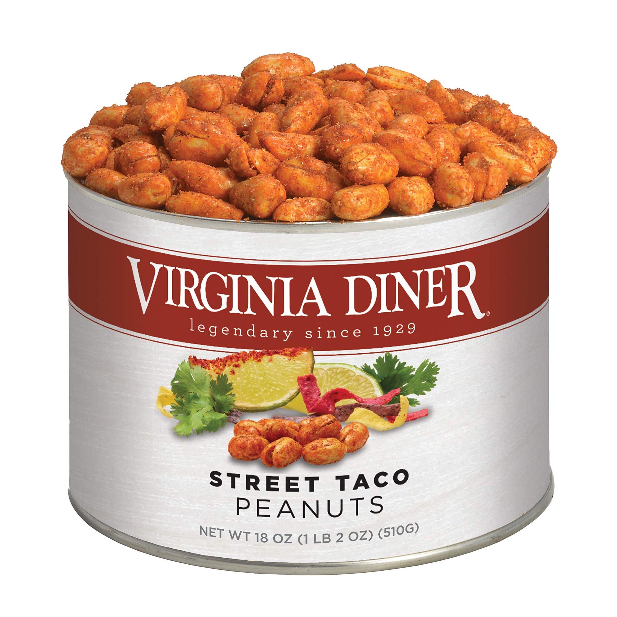 Virginia Diner Flavored Peanuts: Gourmet Street Taco Seasoning, Virginia Nuts, 18 Ounce Tin