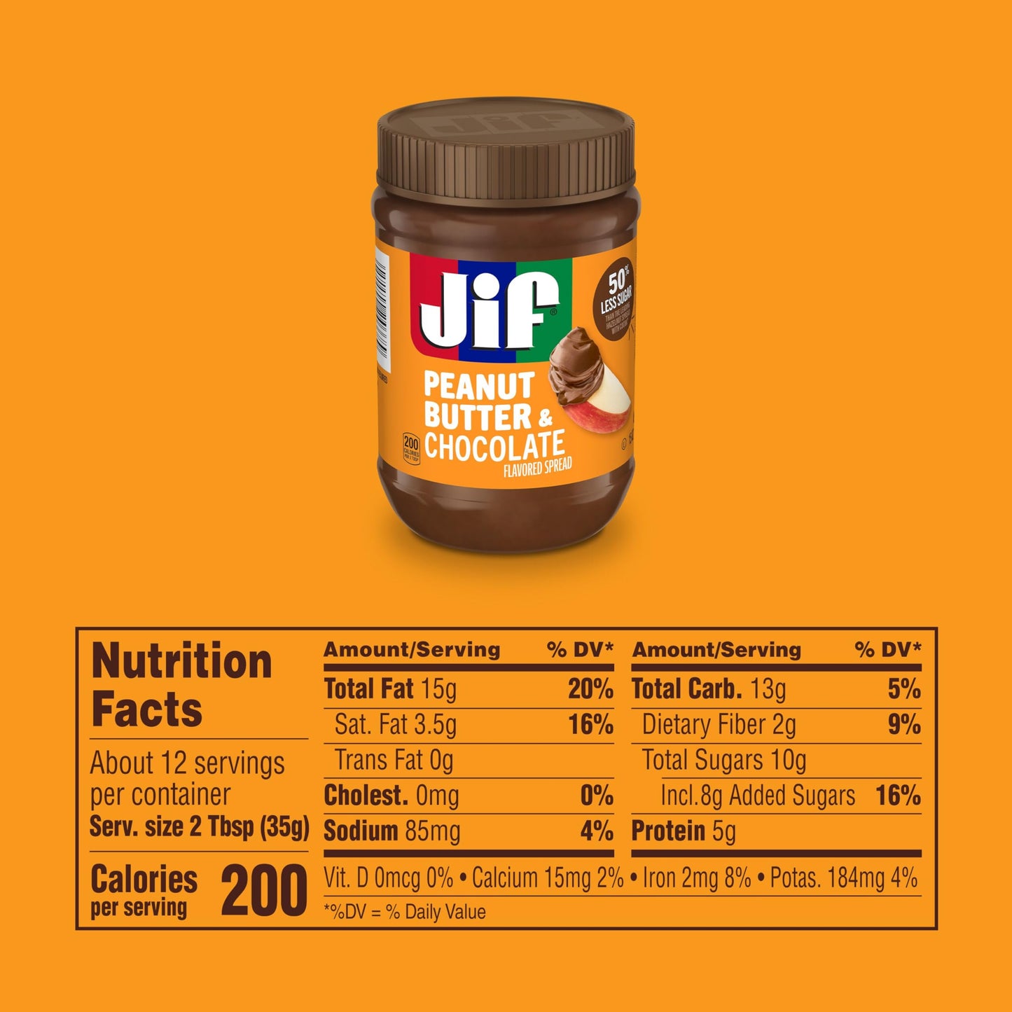 Jif Peanut Butter & Chocolate Flavored Spread, 15 Oz. Jar