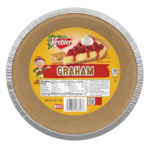 Keebler Ready Crust 9-Inch Graham Cracker Pie Crust, Premade Pie Crust For Baking And No-Bake, 6 oz