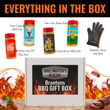 Branten's BBQ Rub Gift Box Combo: Four Bottles of Seasoning for Meat and Vegetables, Gluten Free, Total of 49.5 Ounces, with Silicone Mitt Included