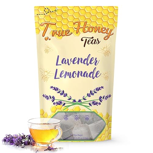 True Honey Lavender Lemonade Tea Bags - Tranquil Tea for Sleep, Stress Relief and Calm - All Natural Organic Lemon Myrtle Herbal Caffeine-Free Blended