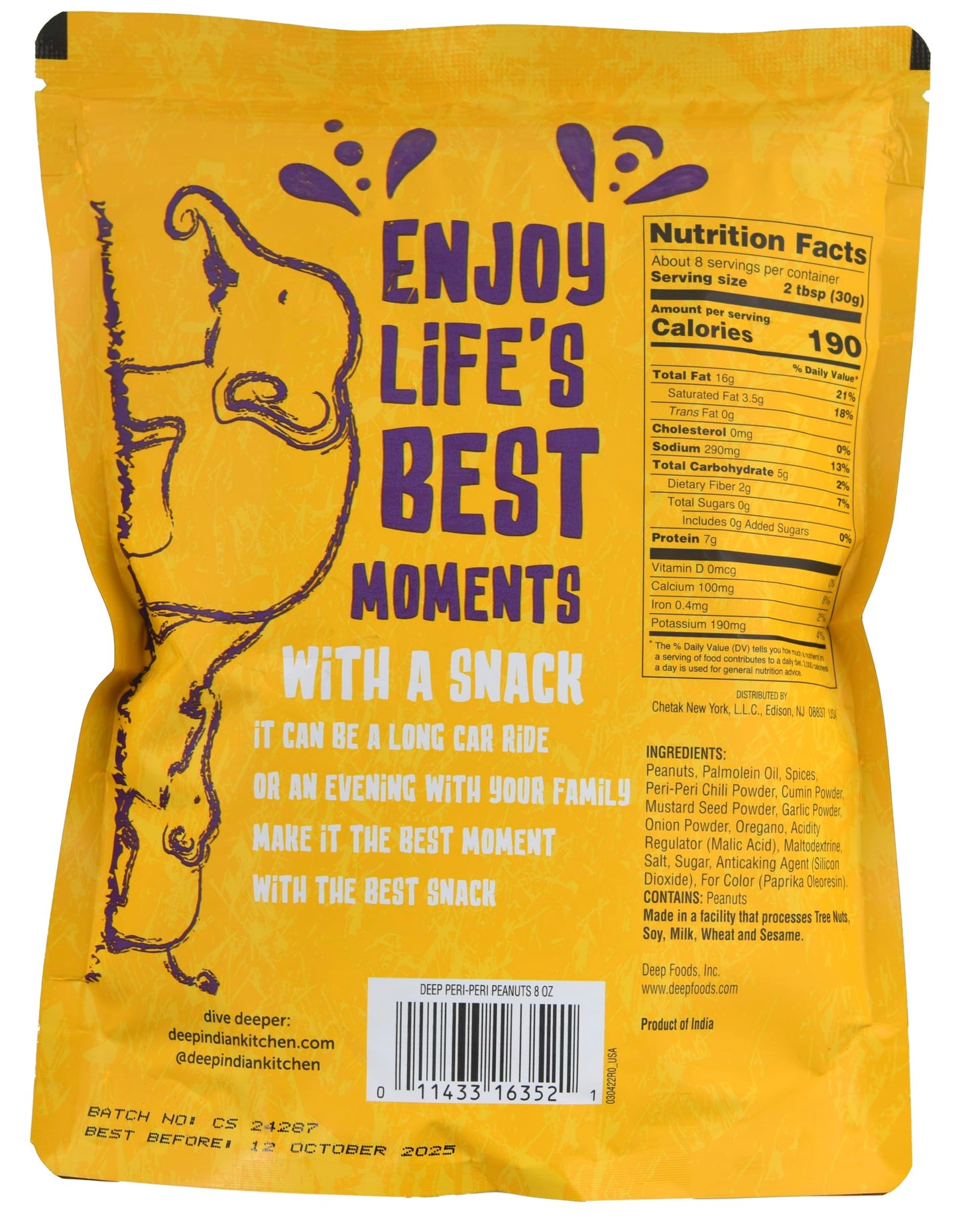 Masala Nuts Peri Peri Peanuts (8oz)