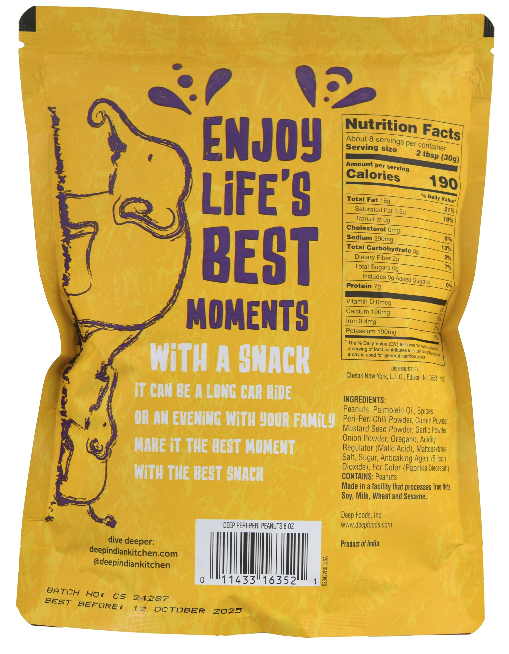 Masala Nuts Peri Peri Peanuts (8oz)