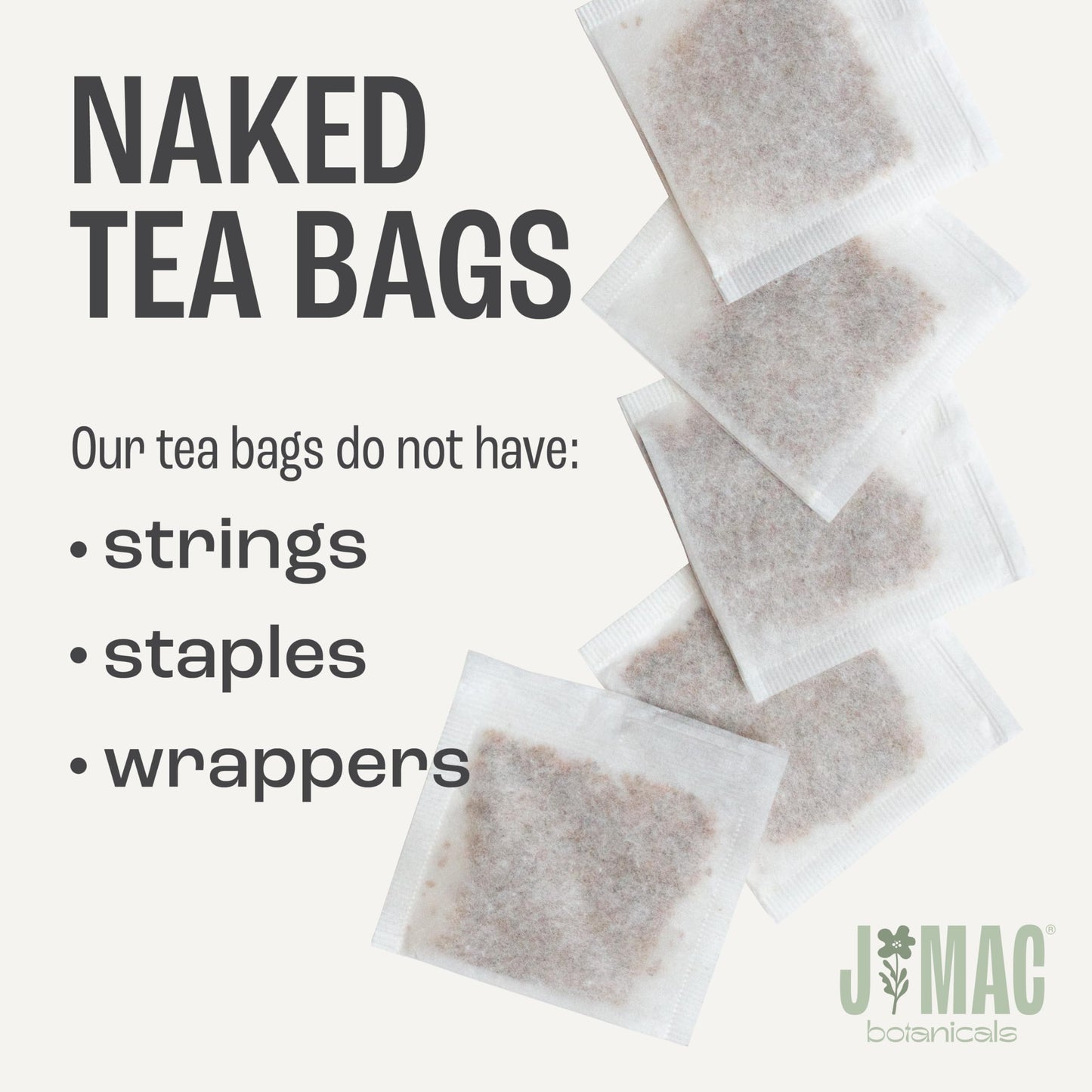 J Mac Botanicals Organic Spearmint Tea Bags (100 Count) - Certified by Organic Certifiers, Inc. - Quality Tea From Nile Valley, Egypt, Packaged in the
