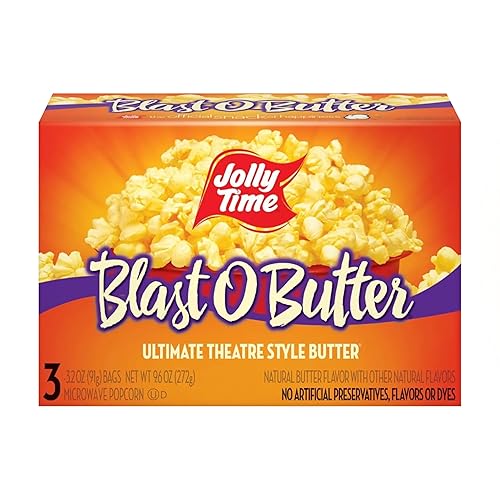 Jolly Time T Blast O Butter Microwave Popcorn, 3.2 Ounce (Pack of 3)