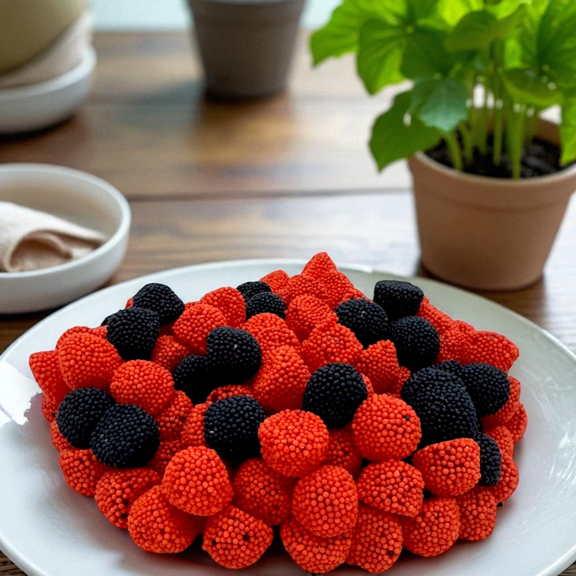 Delectable Black and Red Gummy Berries - 1.5 lbs of Heavenly Chewy Fruit Candy - Perfect for Snacks, Parties and Gifts(24 oz)
