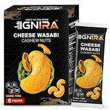 IGNIRA Cheese Wasabi Cashew Nuts - Crunchy Roasted Cashew Nuts, Nutrient-Rich Protein-Powered Snack, Flavored Cashews, No Cholesterol, No