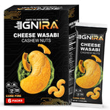 IGNIRA Cheese Wasabi Cashew Nuts - Crunchy Roasted Cashew Nuts, Nutrient-Rich Protein-Powered Snack, Flavored Cashews, No Cholesterol, No