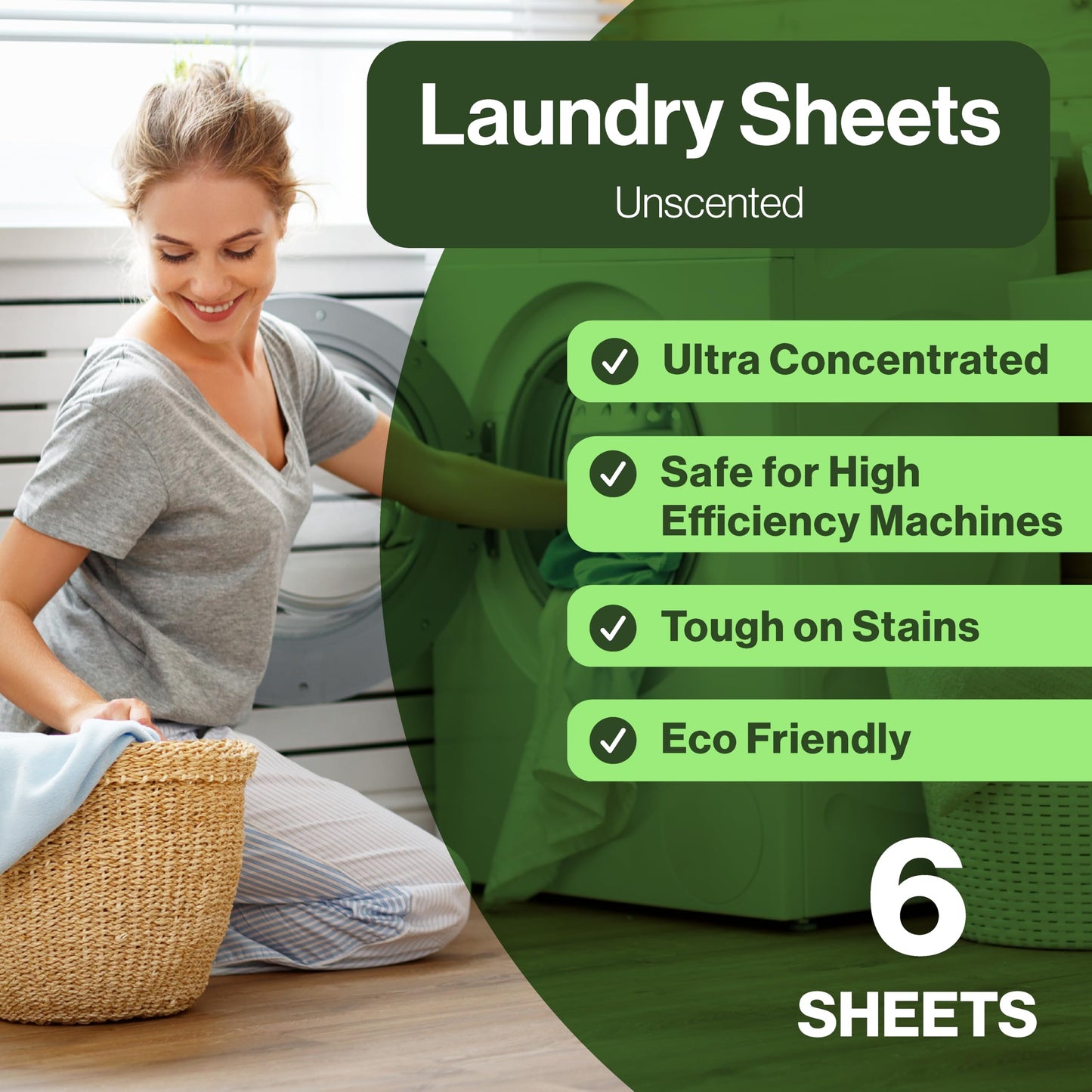 Happy Elephant Laundry Detergent Sheets, Fragrance Free, Natural Biodegradable Laundry Sheets, Plant Based, Tough on Stains, Gentle on Skin