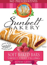 Sunbelt Bakery Soft Baked Raspberry Breakfast Bars - 8 Bars - Chewy Oatmeal Breakfast and Snack Cereal Bars Pantry Pack - Made with Whole Grains