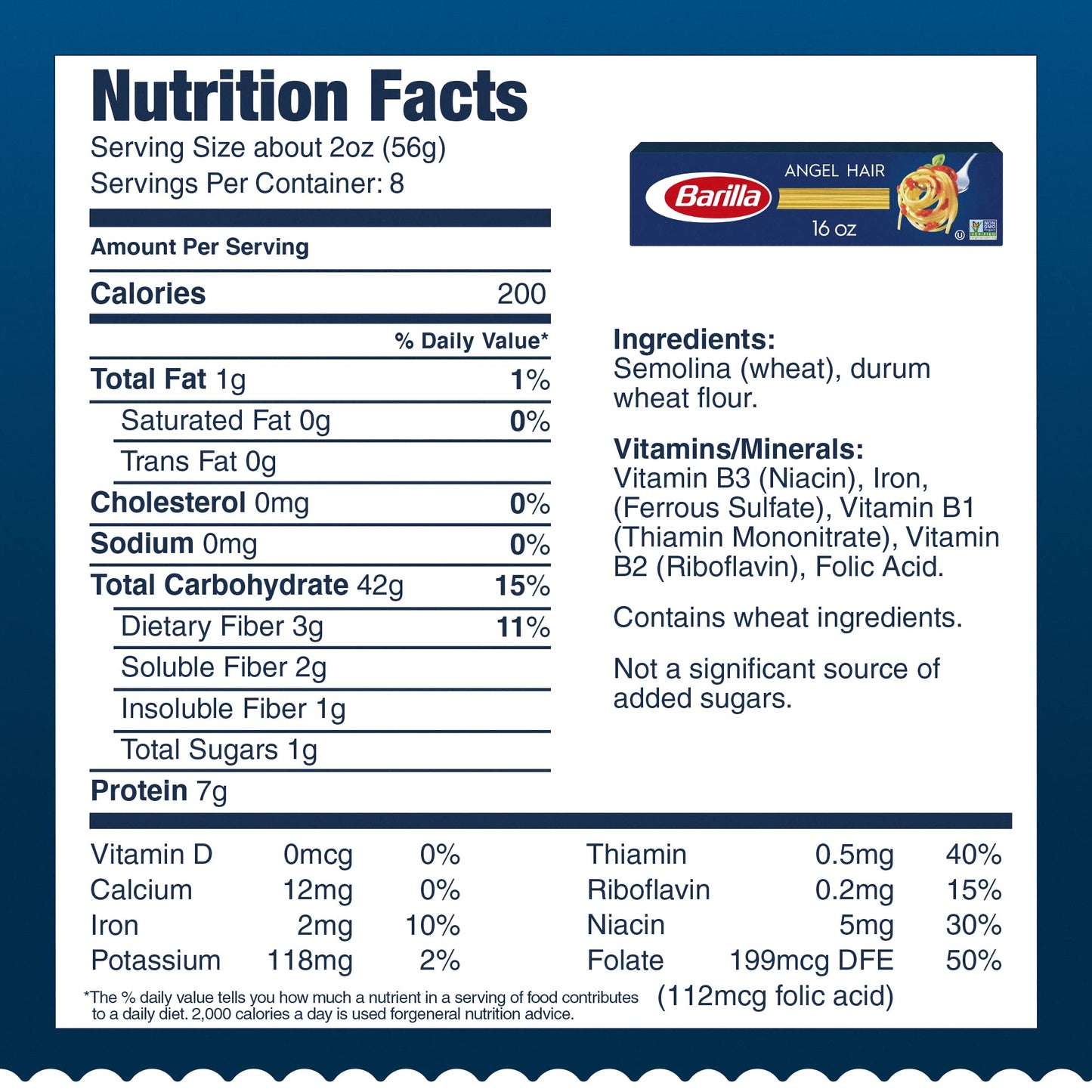 Barilla Angel Hair Pasta, 16 oz. Box - Non-GMO Pasta Made with Durum Wheat Semolina - Kosher Certified Pasta